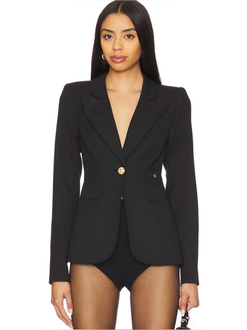 Smythe Duchess Blazer in Black Gold Hardware 2